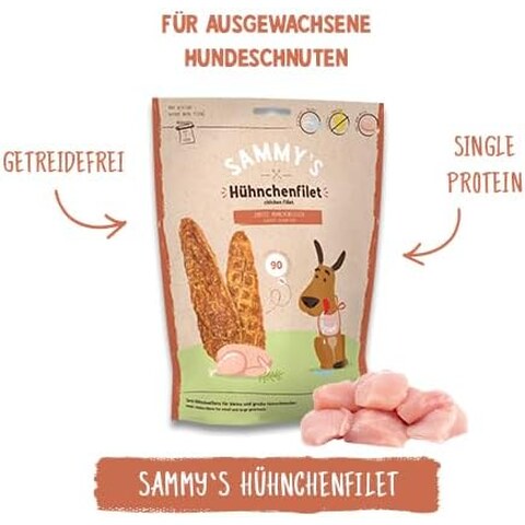 Бош Лакомство Sammy's Полоски Куриное филе -> смотреть большое фото Bosch Sammy's chicken fillet - Лакомства для собак