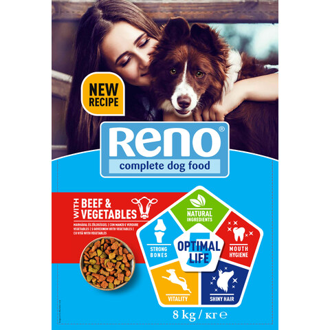 Рено Оптимал Лайф Яловичина та овочі -> дивитися велике фото Reno OPTIMAL LIFE 5 Beef & Vegetables - Сухий корм для собак