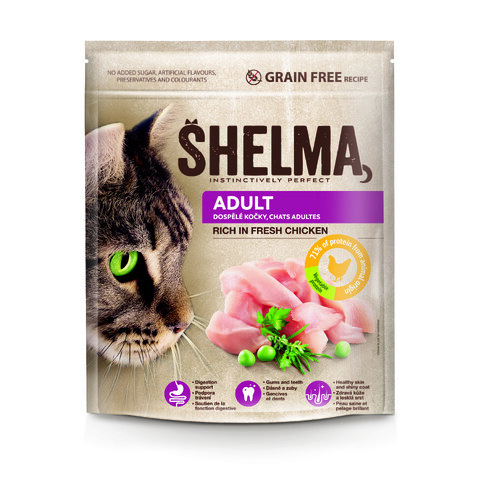 Шелма Беззерновой корм со свежей курицей -> смотреть большое фото Shelma Chicken - Сухой корм для кошек