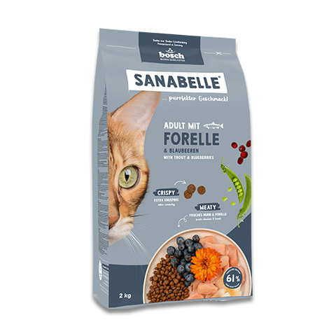 Санабель Едалт Форель із чорницями -> дивитися велике фото Sanabelle Adult with trout & blueberries - Сухий корм для кішок