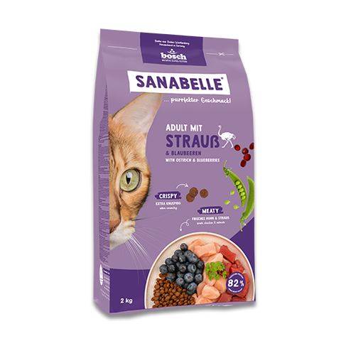 Санабель Едалт Страус із чорницями -> дивитися велике фото Sanabelle Adult with ostrich & blueberries - Сухий корм для кішок