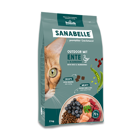 Санабель Аутдор Качка із чорницями -> дивитися велике фото Sanabelle Outdoor with duck & blueberries - Сухий корм для кішок