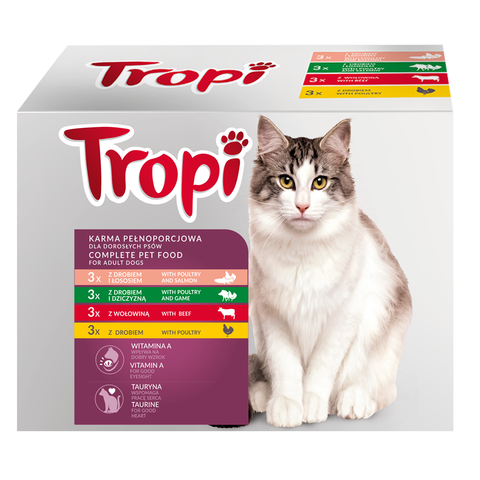 Тропи Асорти 12 шт -> смотреть большое фото Tropi Beef,Poultry,Fish,Duck - Паучи для кошек